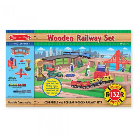 wooden railway set - Melissa and Doug