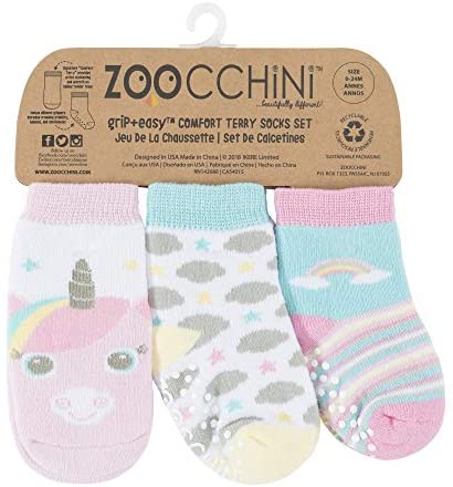kit 3 calzini antiscivolo unicorno 0-24 mesi - Zoocchini