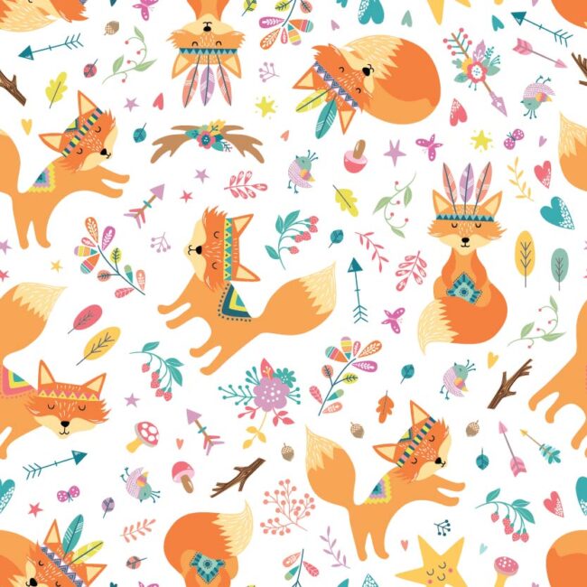 Cover 2in1 One Size con Velcro Foxes - Blümchen Stoffwindeln