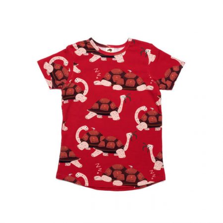 T-shirt red tortoise 122/128 cm. - Mullido