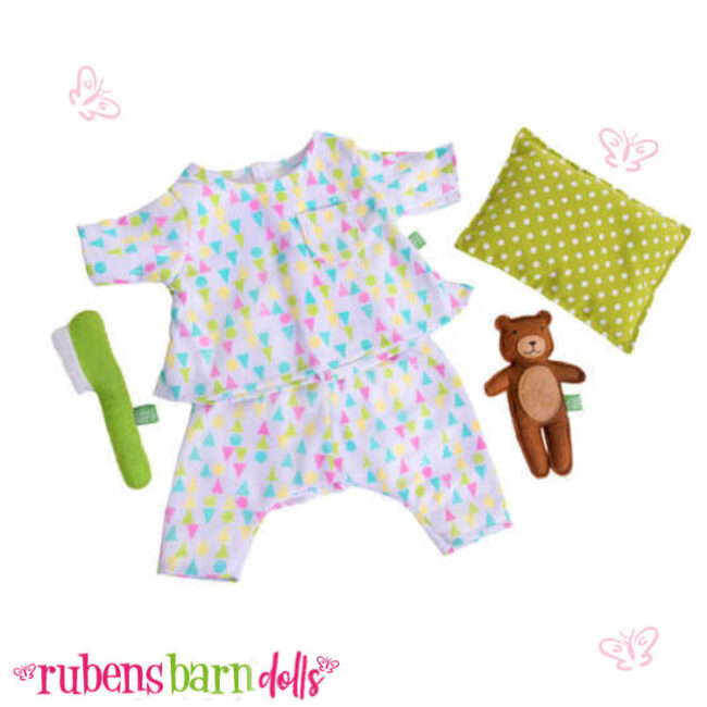 Vestitino, fascia e borsetta rose ganrden per bambole kids - Rubensbarn