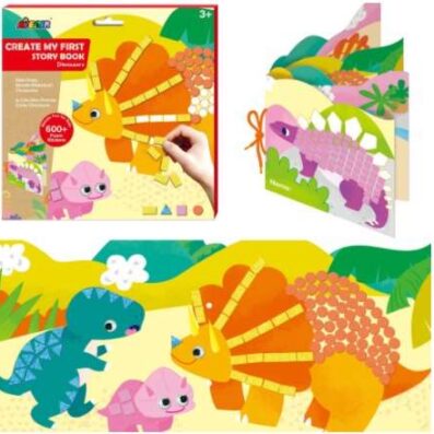 Kit creativo libro con adesivi da costruire dinosauri - Avenir