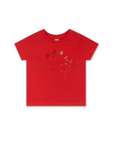 T-Shirt Rossa Basic Triceratopo - Tuc Tuc
