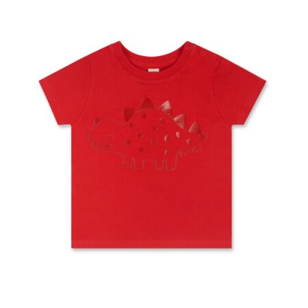 T-Shirt Rossa Basic Triceratopo - Tuc Tuc