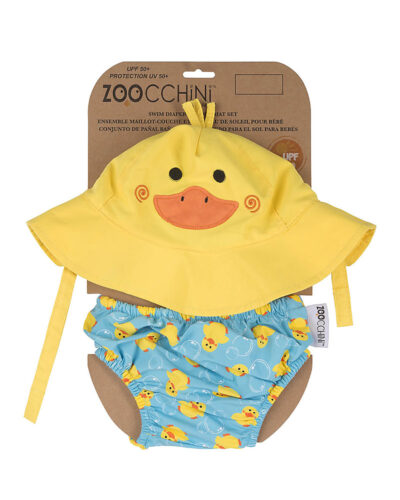 Set Baby Costumino Contenitivo + Cappellino, anatroccolo - UPF 50+ Taglia L - Zoocchini
