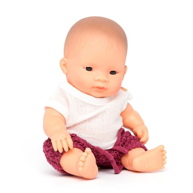 Bambola corpo rigido 21 cm asiatica femmina con vestiti - Miniland