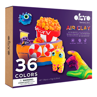 kit artistico Sensory art 36 Colors Air Clay - Okto Clay