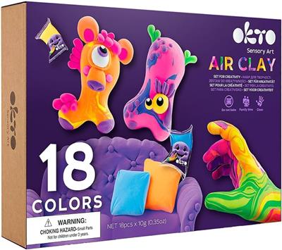 kit artistico Sensory art 18 Colors Air Clay - Okto Clay