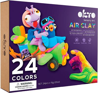 kit artistico Sensory art 24 Colors Air Clay - Okto Clay