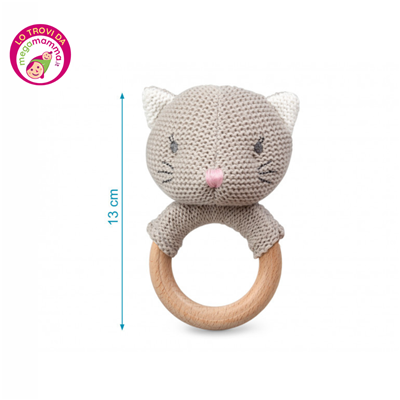 Sonaglietto Gattino in Cotone 13 cm - Kiokids