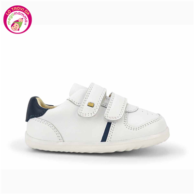 Step Up Riley White + Navy - Bobux