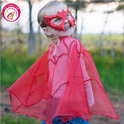 Mantello Rosso e Mascherina Spider 4/6 anni - Great Pretenders