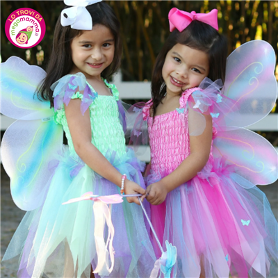 Vestito fatina farfalla verde acqua 5/6 anni - Great Pretenders