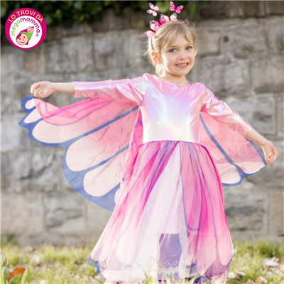 Vestito, Ali e Frontino da Farfalla Rosa 5-6 anni - Great Pretenders