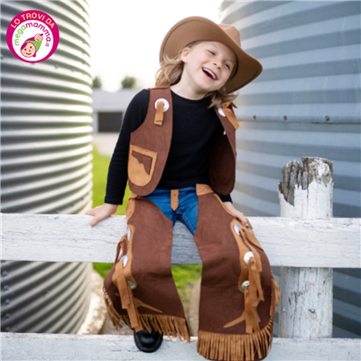 Costume Gilet e Pantalone Cow Boy 5/6 anni - Great pretenders