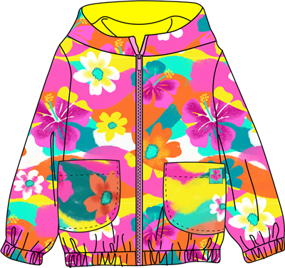 Giacca Antivento Laguna Beach Flowers - Tuc Tuc