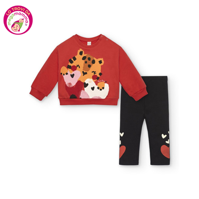 Set 2pz Felpa e Leggings Tiger Cartoon Calling - Tuc Tuc
