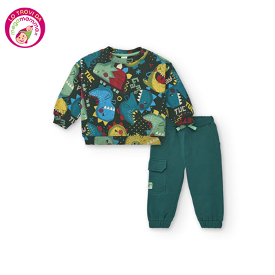 Set 2 pz Maglia e Pantalone Felpati Cyber Dino - Tuc Tuc
