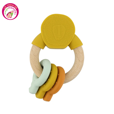 Gioco da dentizione legno e silicone leone - Trixie