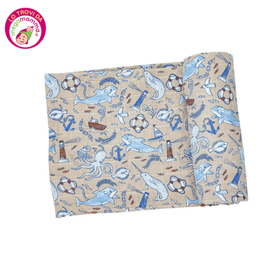 Mussola cotone organico 120x120 Nautical - Angel dear